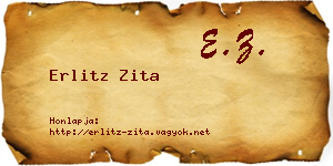 Erlitz Zita névjegykártya
